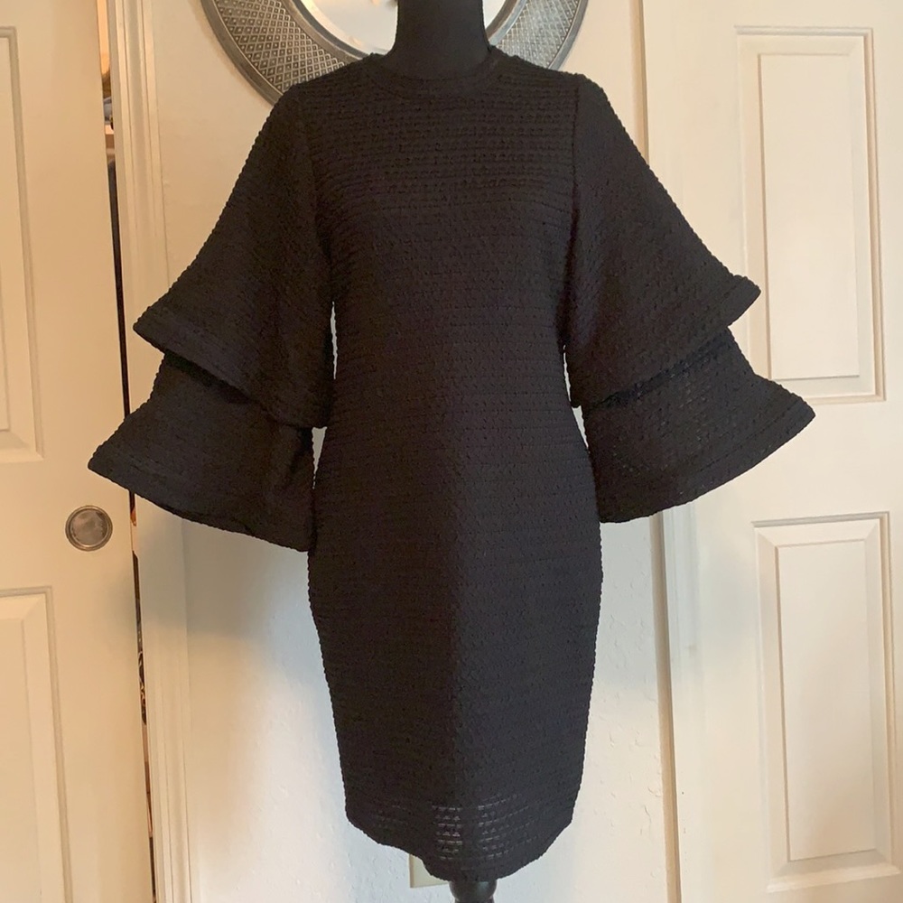 NWT “Gracia” Dress w/Extreme Bell Sleeves-Size Medium